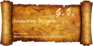 Gasparek Vilmos névjegykártya